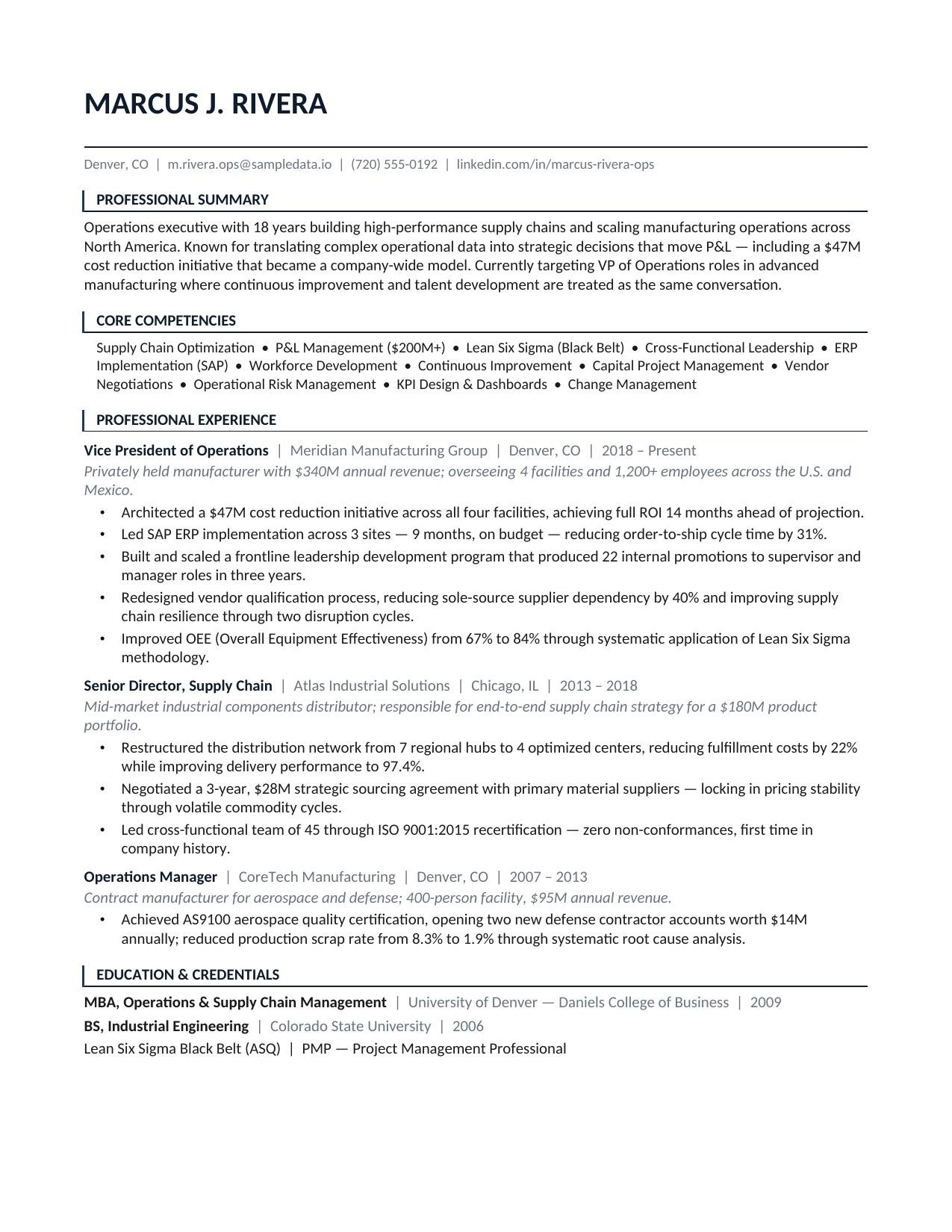 Classic Professional resume style preview